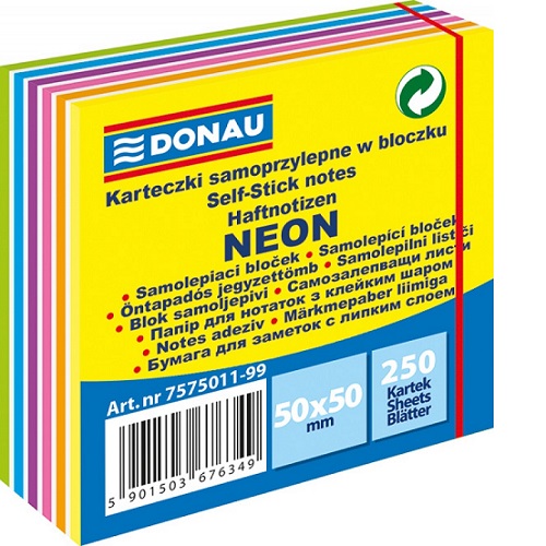 Стікер 50*50мм 250арк NEON-пастель MIX 11кол. 7575011-99 (48) (DONAU)